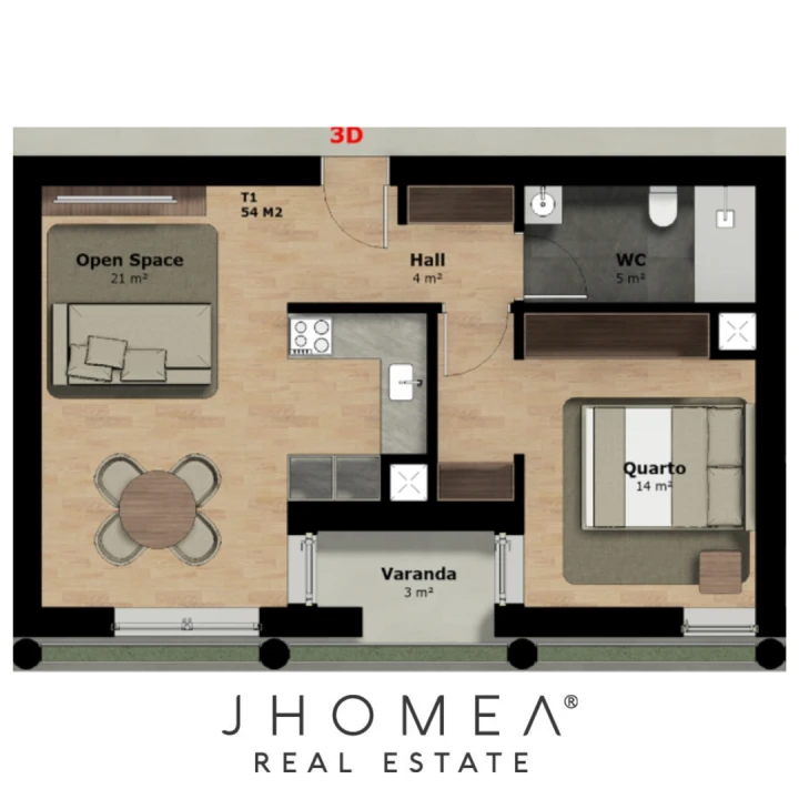 Apartamento T1 para Venda em Rio Tinto Planta 2