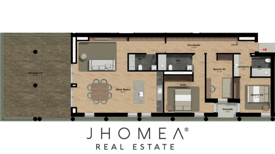 Apartamento T3 para Venda em Rio Tinto Planta 1