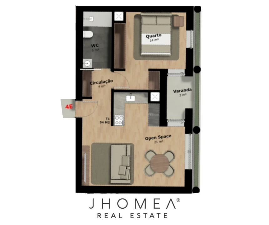 Apartamento T1 para Venda em Rio Tinto Planta 2
