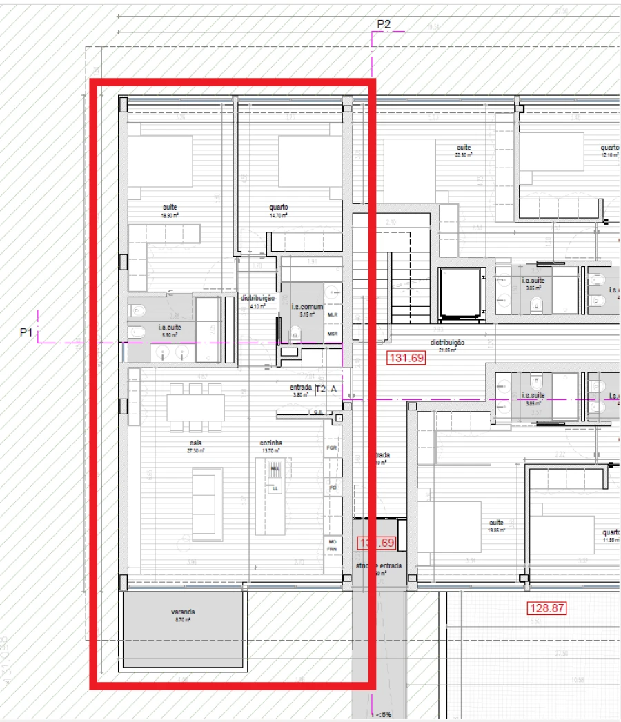 Apartamento T2 para Venda em Vila Nova do Campo Planta 1