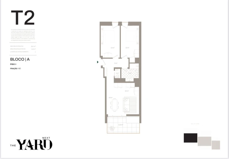 Apartamento T2 para Venda em Santa Marinha e São Pedro da Afurada Planta 1
