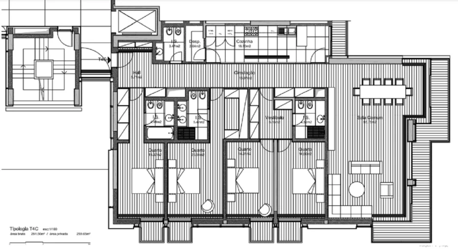 Apartamento T4 para Venda em Belém Planta 1