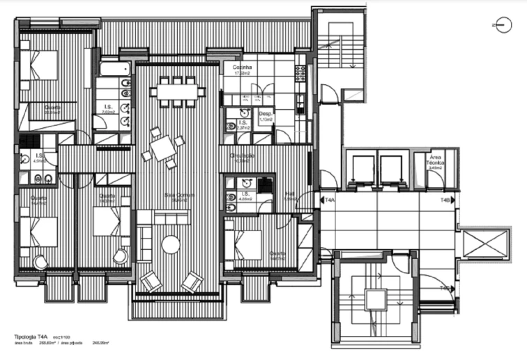 Apartamento T4 para Venda em Belém Planta 1