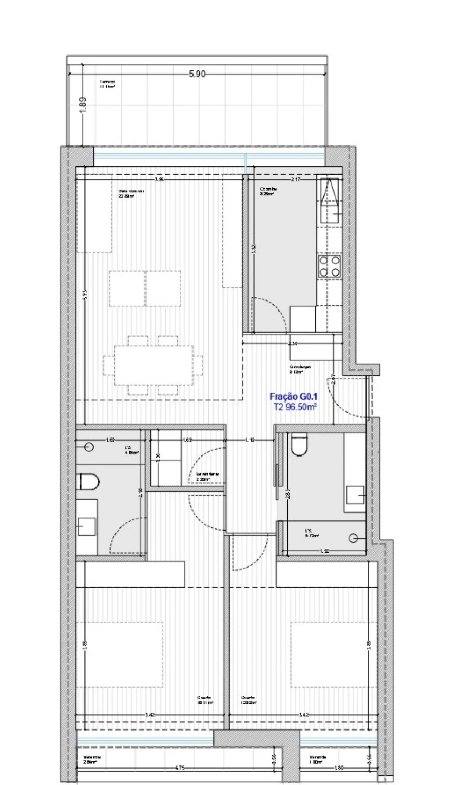 Apartamento T2 para Venda em Vila do Conde Planta 1