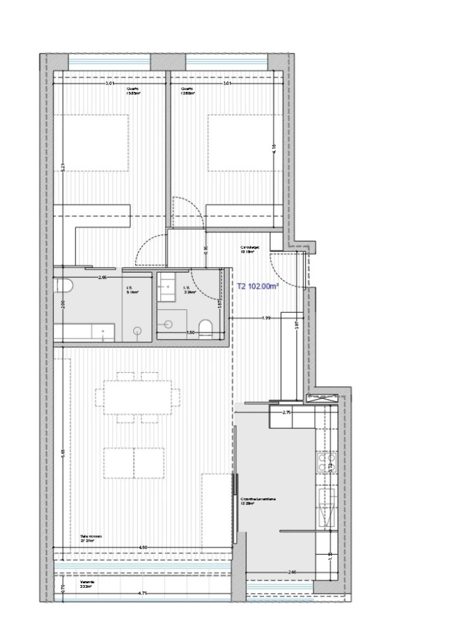 Apartamento T2 para Venda em Vila do Conde Planta 1