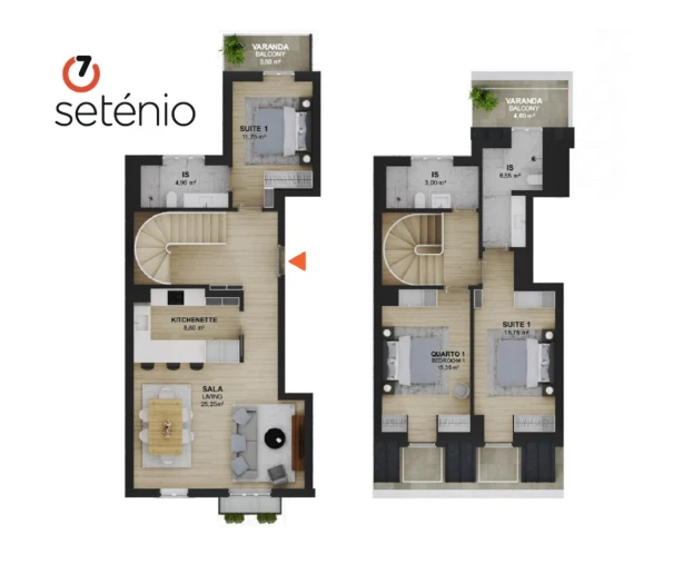 Apartamento T3 para Venda em Avenidas Novas Planta 1
