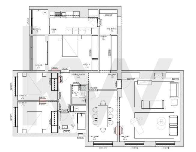 Apartamento T3 para Arrendamento em Aldoar, Foz do Douro e Nevogilde Planta 1