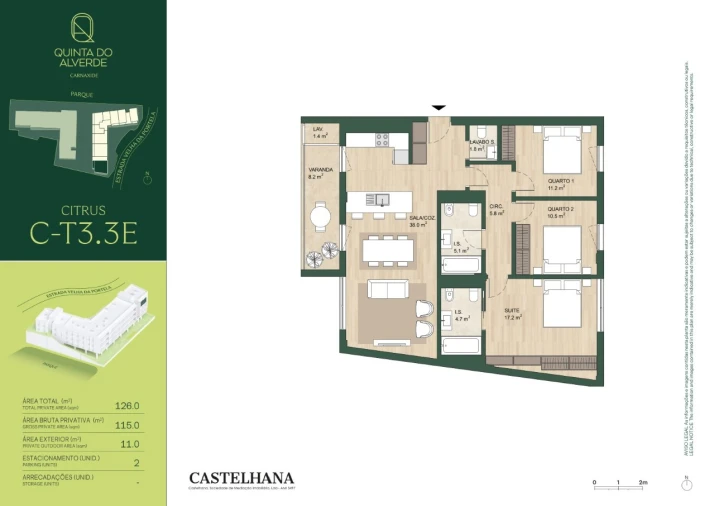 Apartamento T3 para Venda em Carnaxide e Queijas Planta 1