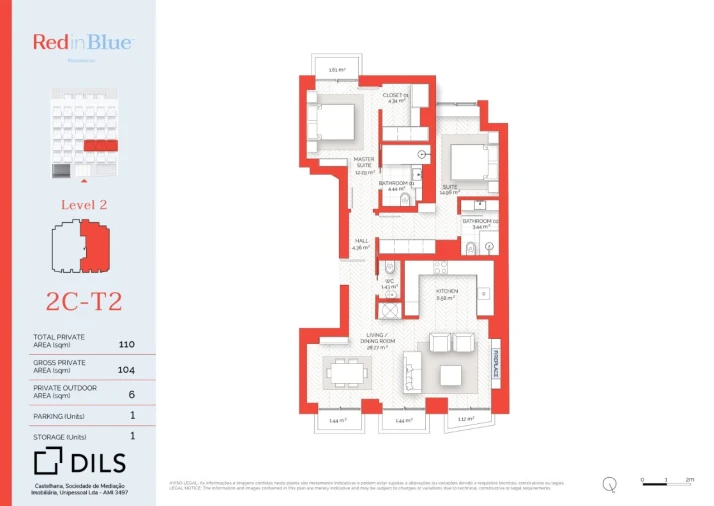 Apartamento T2 para Venda em Avenidas Novas Planta 1