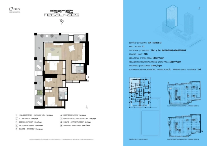 Apartamento T2 para Venda em Bonfim Planta 1