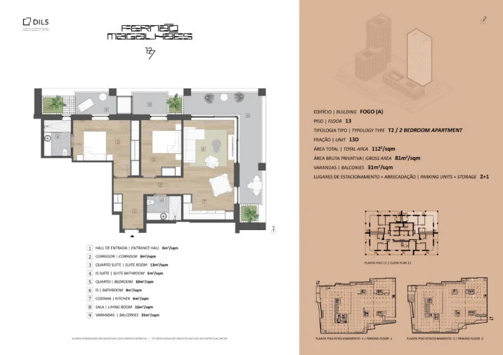 Apartamento T2 para Venda em Bonfim Planta 1
