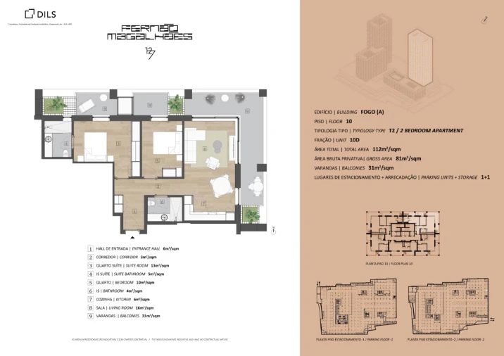 Apartamento T2 para Venda em Bonfim Planta 1