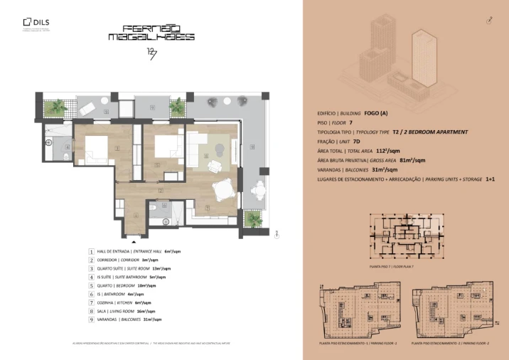 Apartamento T2 para Venda em Bonfim Planta 1