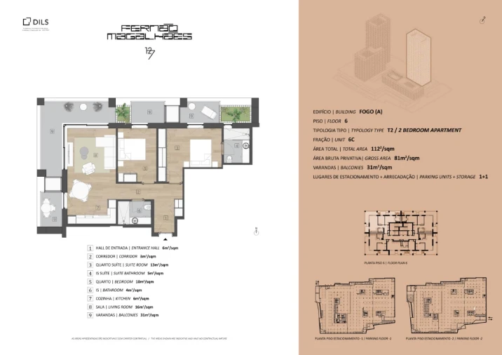 Apartamento T2 para Venda em Bonfim Planta 1