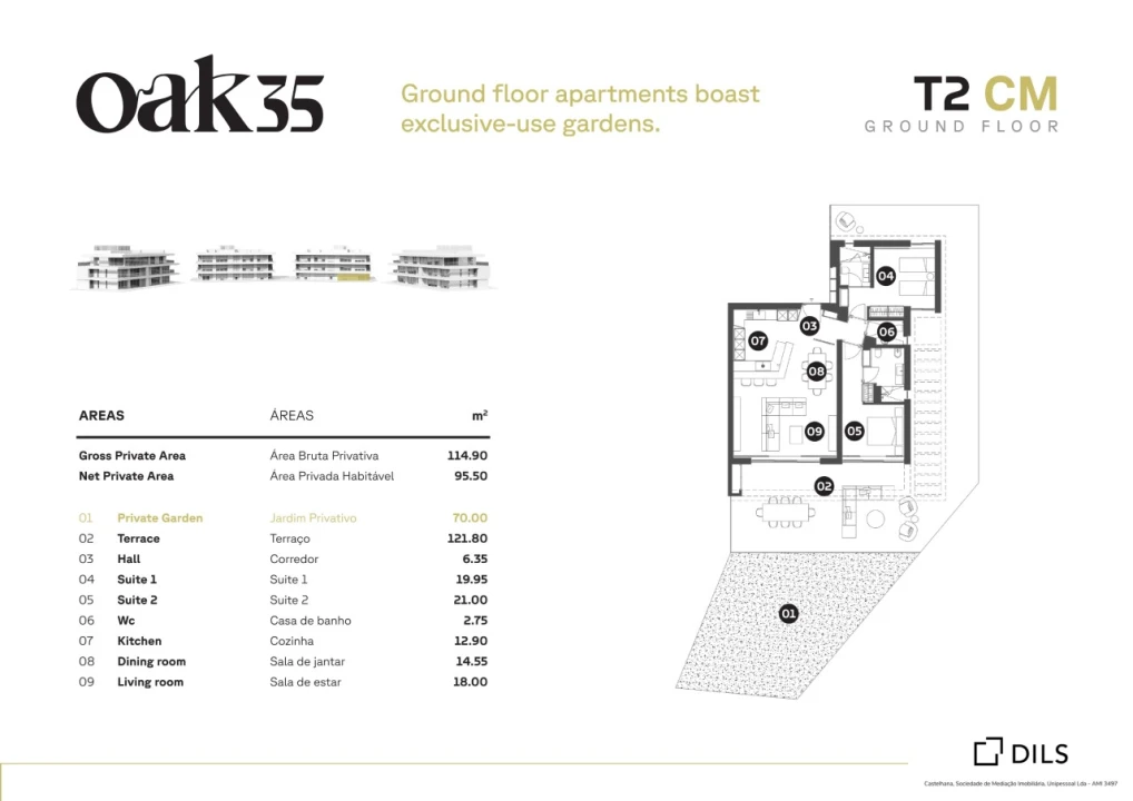 Apartamento T2 para Venda em Quarteira Planta 2