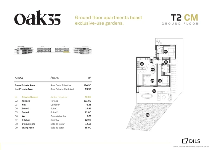 Apartamento T2 para Venda em Quarteira Planta 2
