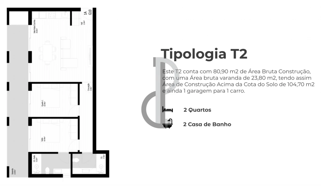 Apartamento T1 para Venda em Pedrouços Foto 19