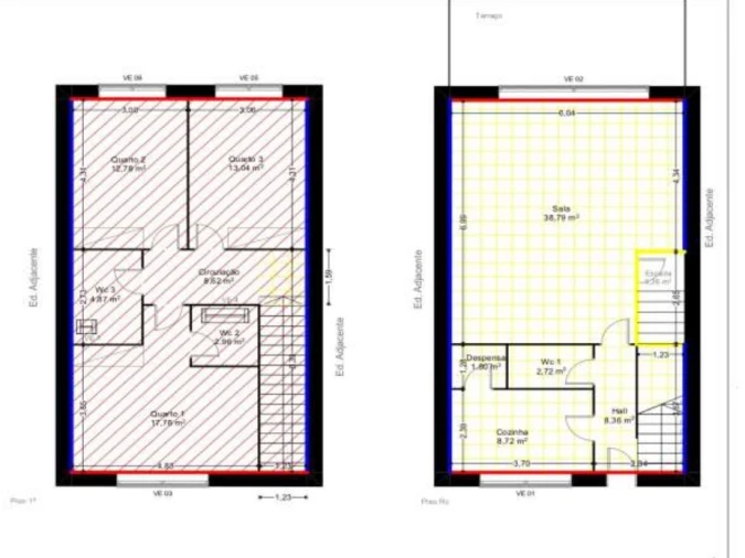 Moradia T3 para Venda em Moledo e Cristelo Planta 1