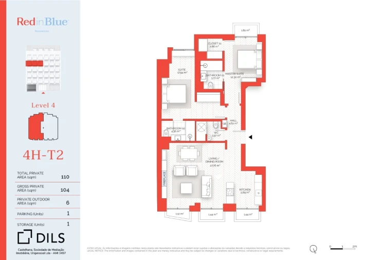 Apartamento T2 para Venda em Avenidas Novas Planta 1
