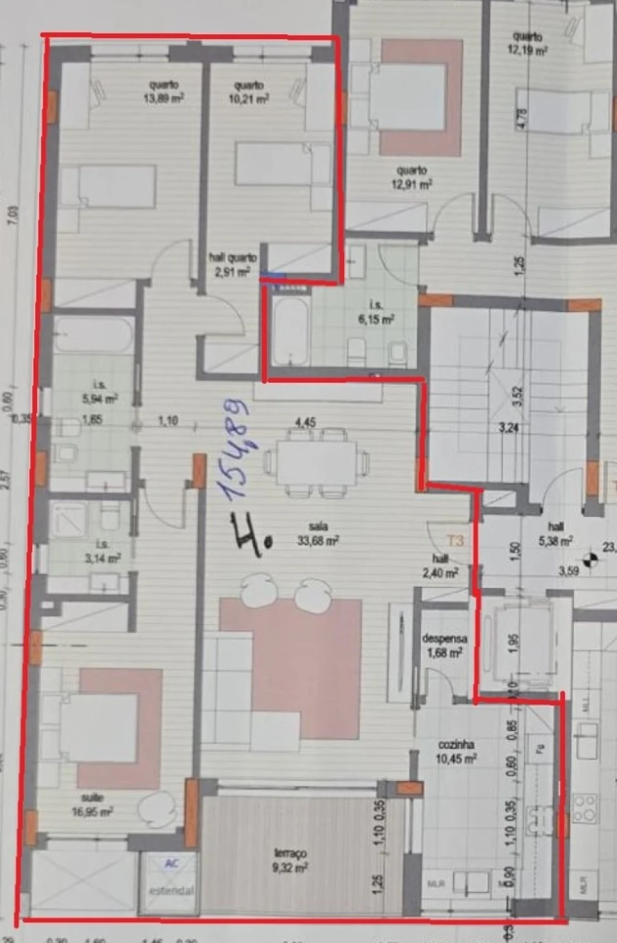 Apartamento T3 para Venda em União das Freguesias de Setúbal Planta 1