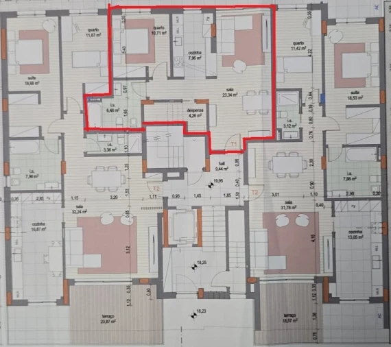 Apartamento T1 para Venda em União das Freguesias de Setúbal Planta 1
