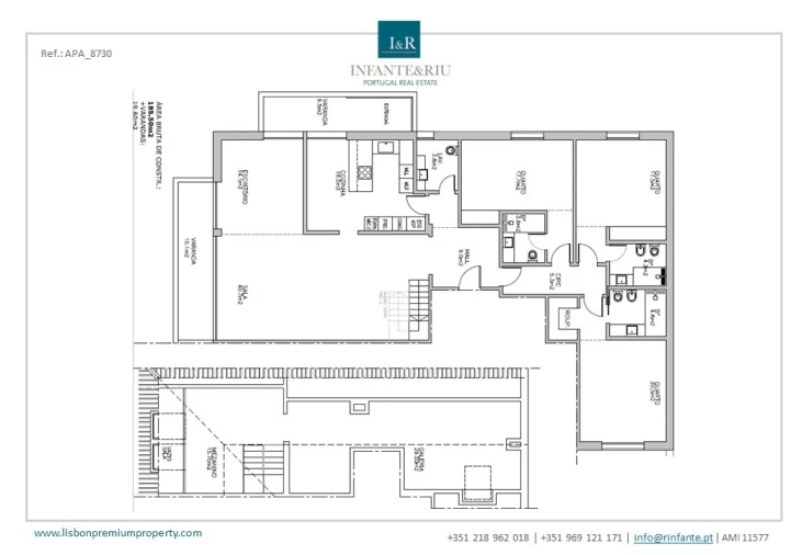 Apartamento T3 para Venda em Carcavelos e Parede Planta 1