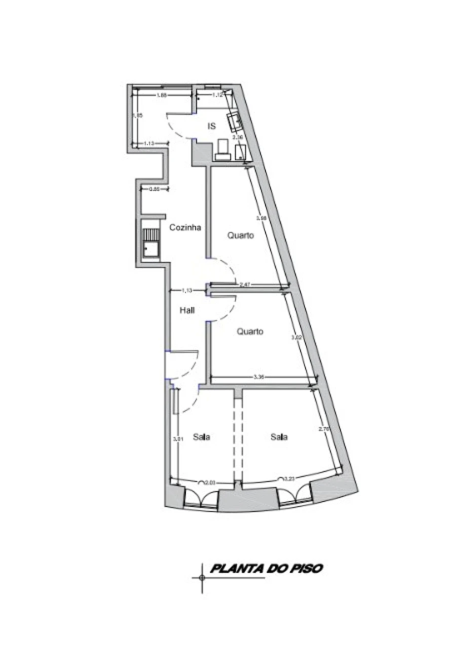 Apartamento T2 para Venda em Campolide Planta 1