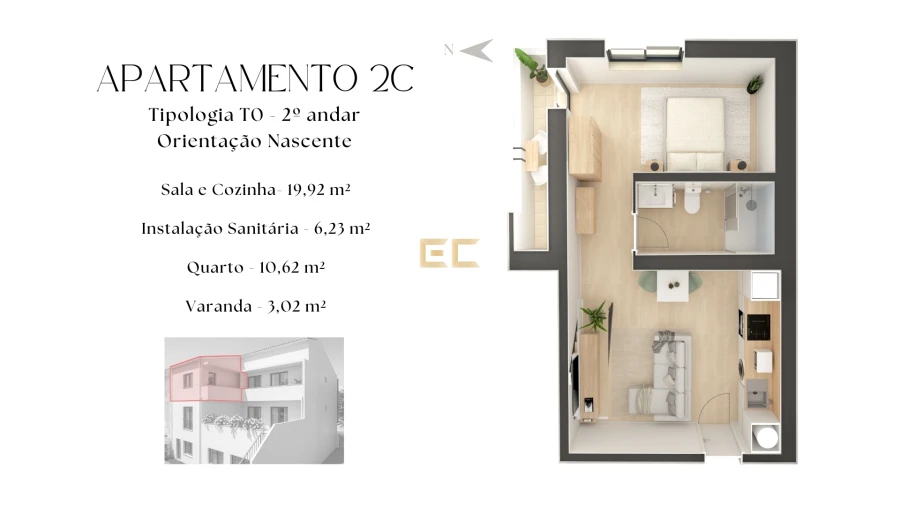 Apartamento T0 para Venda em Buarcos Planta 1