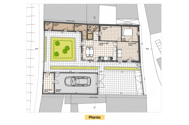 Moradia T3 para Venda em Pedrouços Planta 1