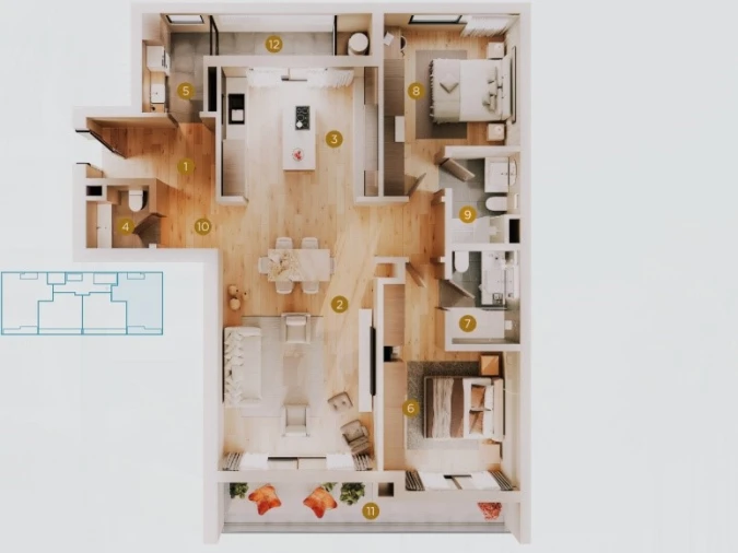 Apartamento T2 para Venda em São Martinho Planta 1