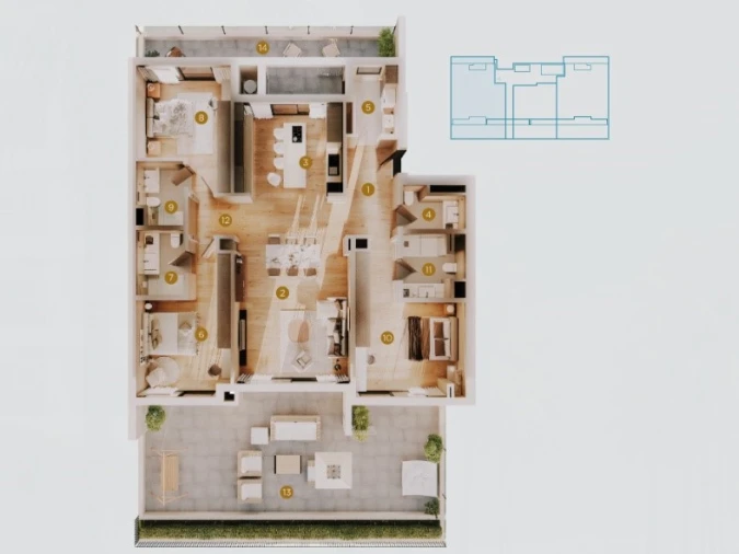 Apartamento T3 para Venda em São Martinho Planta 1