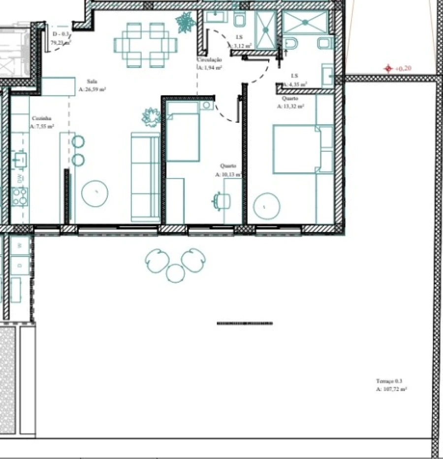 Apartamento T2 para Venda em Gafanha da Nazaré Planta 1