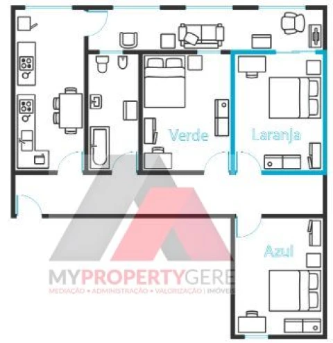 Apartamento T3 para Arrendamento em Alcantara