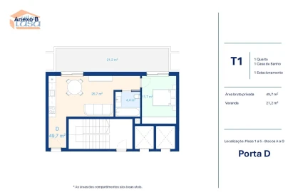 Apartamento T1 para Venda em Mafamude e Vilar do Paraíso