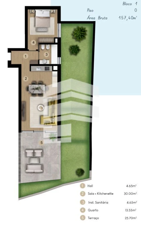 Apartamento T1 para Venda em São Martinho