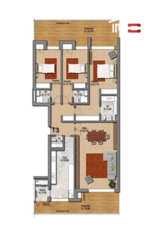 Apartamento T3 para Venda em Montijo e Afonsoeiro
