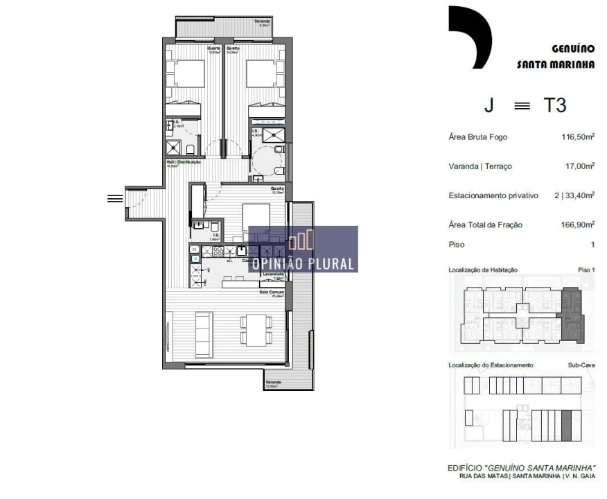 Apartamento T3 para Venda em Santa Marinha e São Pedro da Afurada Foto 12