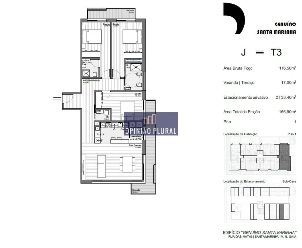 Apartamento T3 para Venda em Santa Marinha e São Pedro da Afurada Foto 12