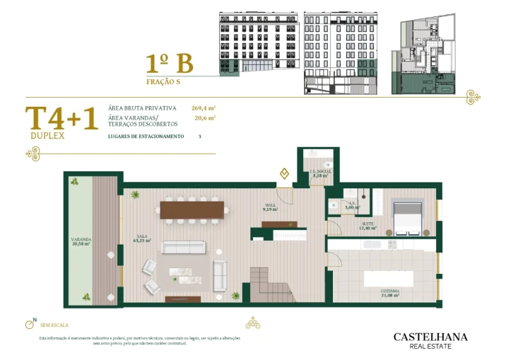 Apartamento T4 para Venda em Santo António Planta 1
