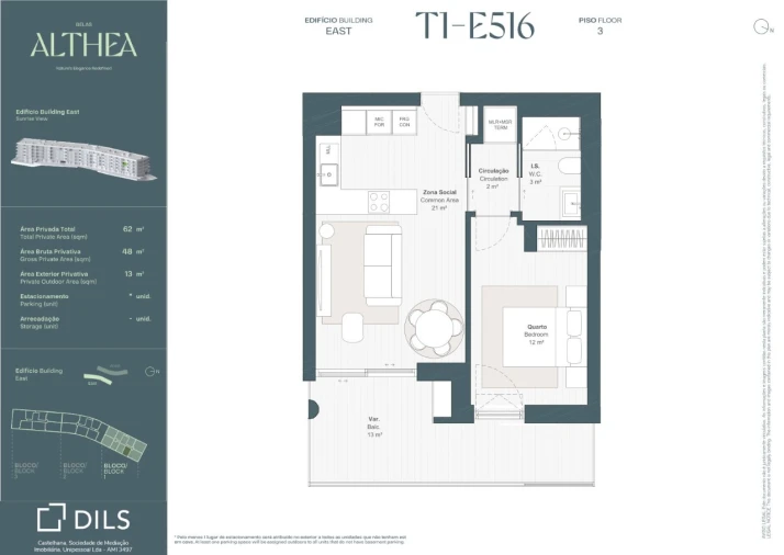 Apartamento T1 para Venda em Queluz e Belas Planta 1