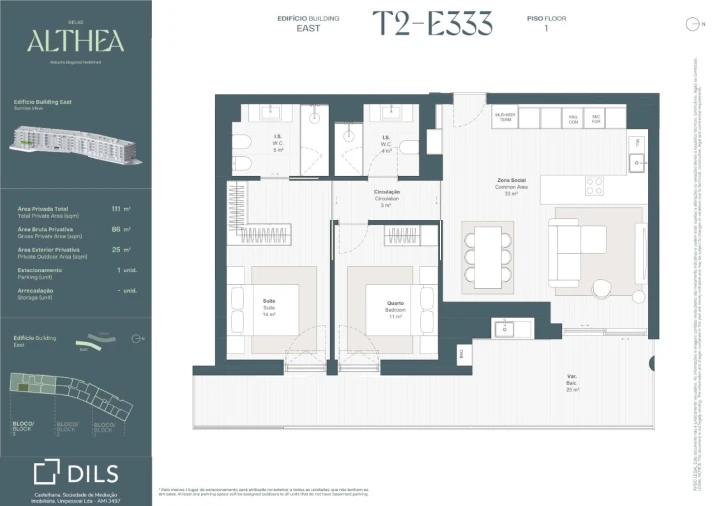 Apartamento T2 para Venda em Queluz e Belas Planta 1