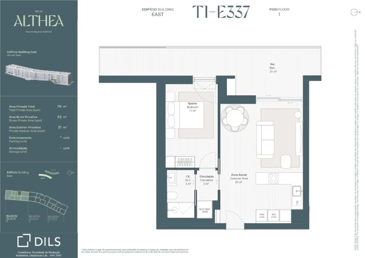 Apartamento T1 para Venda em Queluz e Belas Planta 1