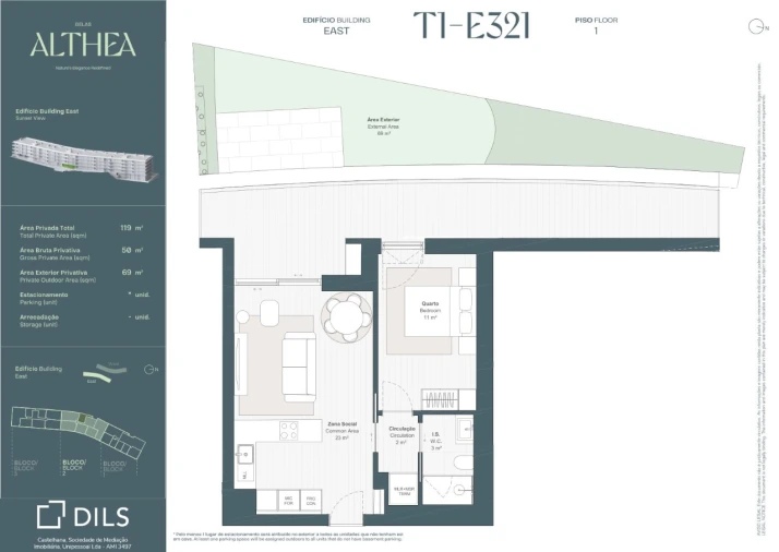 Apartamento T1 para Venda em Queluz e Belas Planta 1