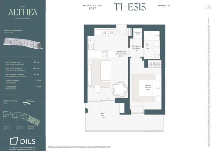 Apartamento T1 para Venda em Queluz e Belas Planta 1
