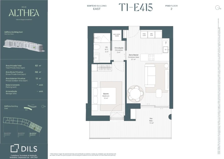 Apartamento T1 para Venda em Queluz e Belas Planta 1