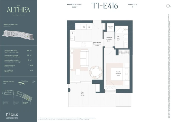 Apartamento T1 para Venda em Queluz e Belas Planta 1