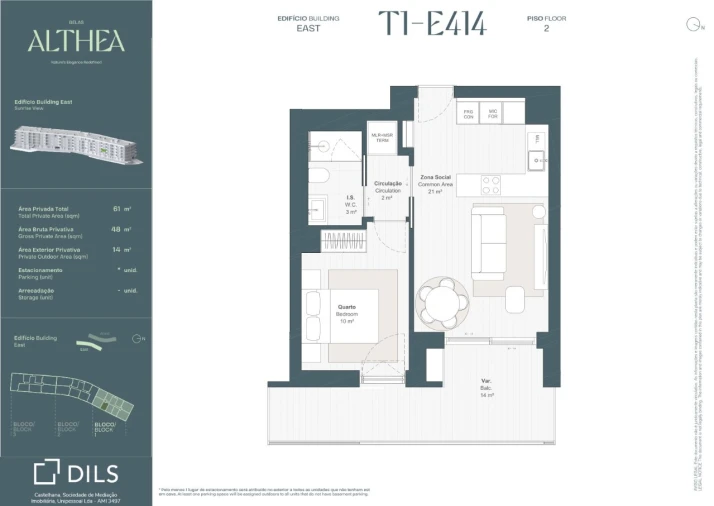 Apartamento T1 para Venda em Queluz e Belas Planta 1