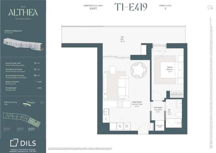 Apartamento T1 para Venda em Queluz e Belas Planta 1