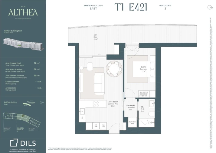 Apartamento T1 para Venda em Queluz e Belas Planta 1