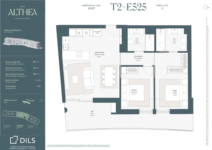 Apartamento T2 para Venda em Queluz e Belas Planta 1